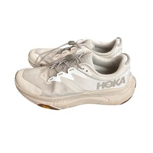 Hoka White and Cream Running Shoes